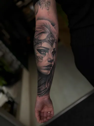 Tatouage réaliste portait féminin à Le Thillot., Thillot, Taïga Zore Art Tattoo